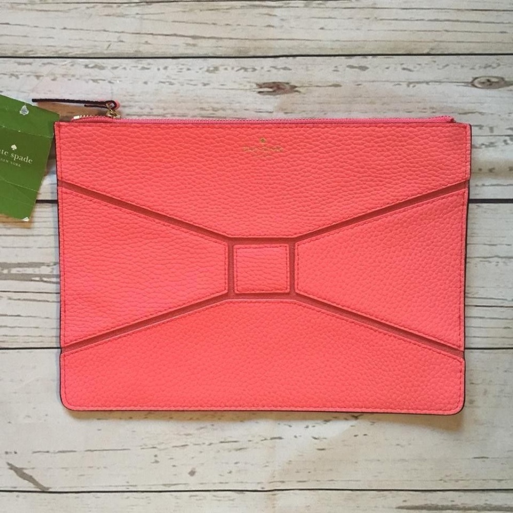 Kate Spade Bridge Place Gia Bow Clutch Pouch - Picture 1 of 6